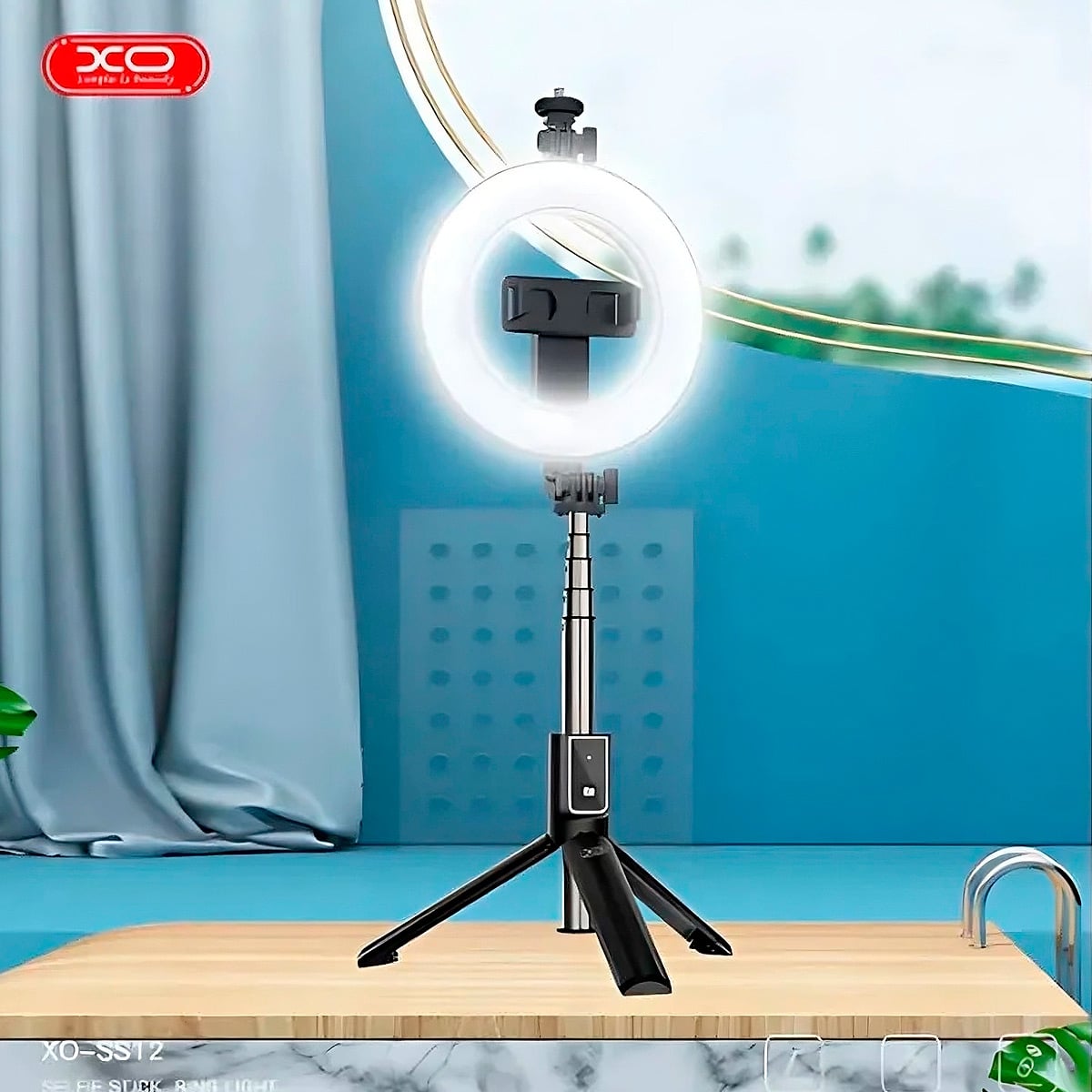 PALO SELFIE XO SS12 TRÍPODE 82CM CONTROL BLUETOOTH ARO LUZ LED - 3