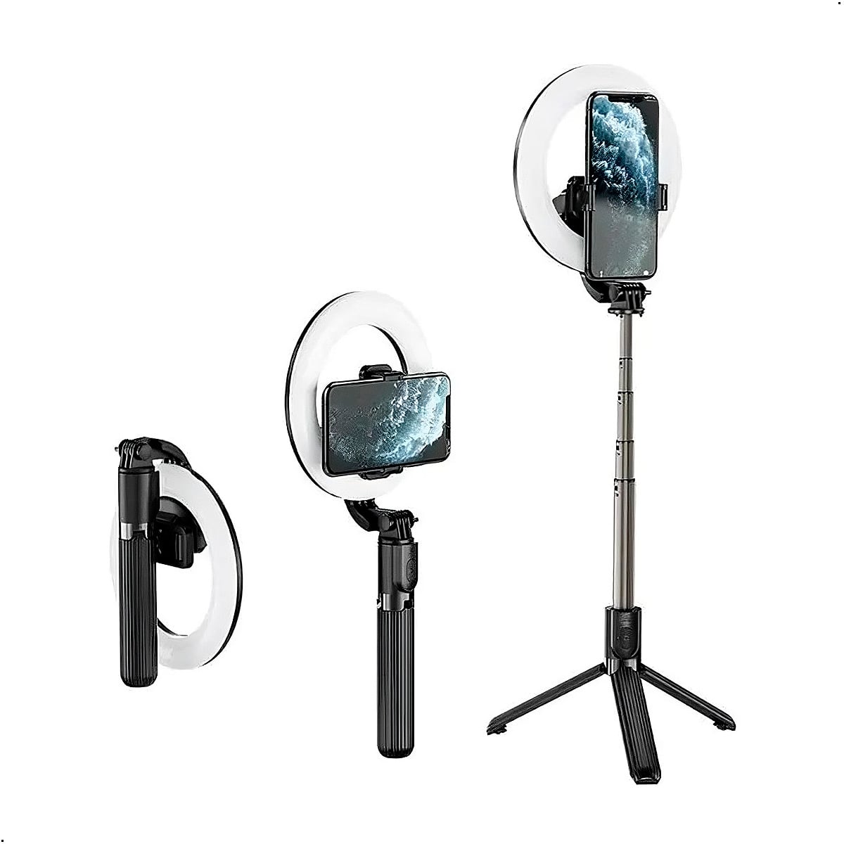PALO SELFIE XO SS12 TRÍPODE 82CM CONTROL BLUETOOTH ARO LUZ LED - 5