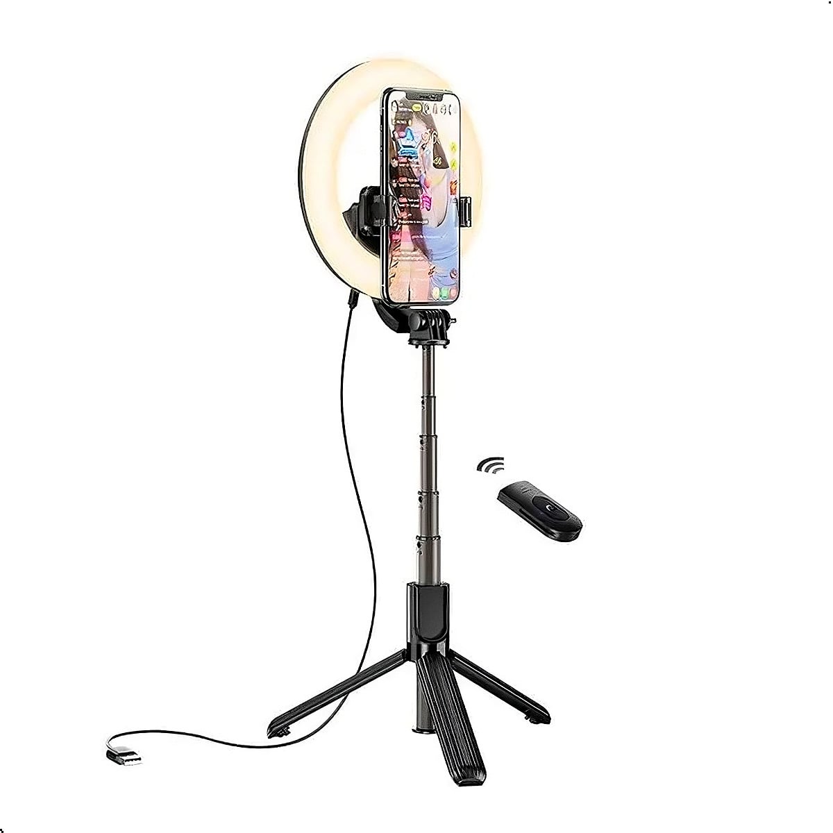 PALO SELFIE XO SS12 TRÍPODE 82CM CONTROL BLUETOOTH ARO LUZ LED - 6