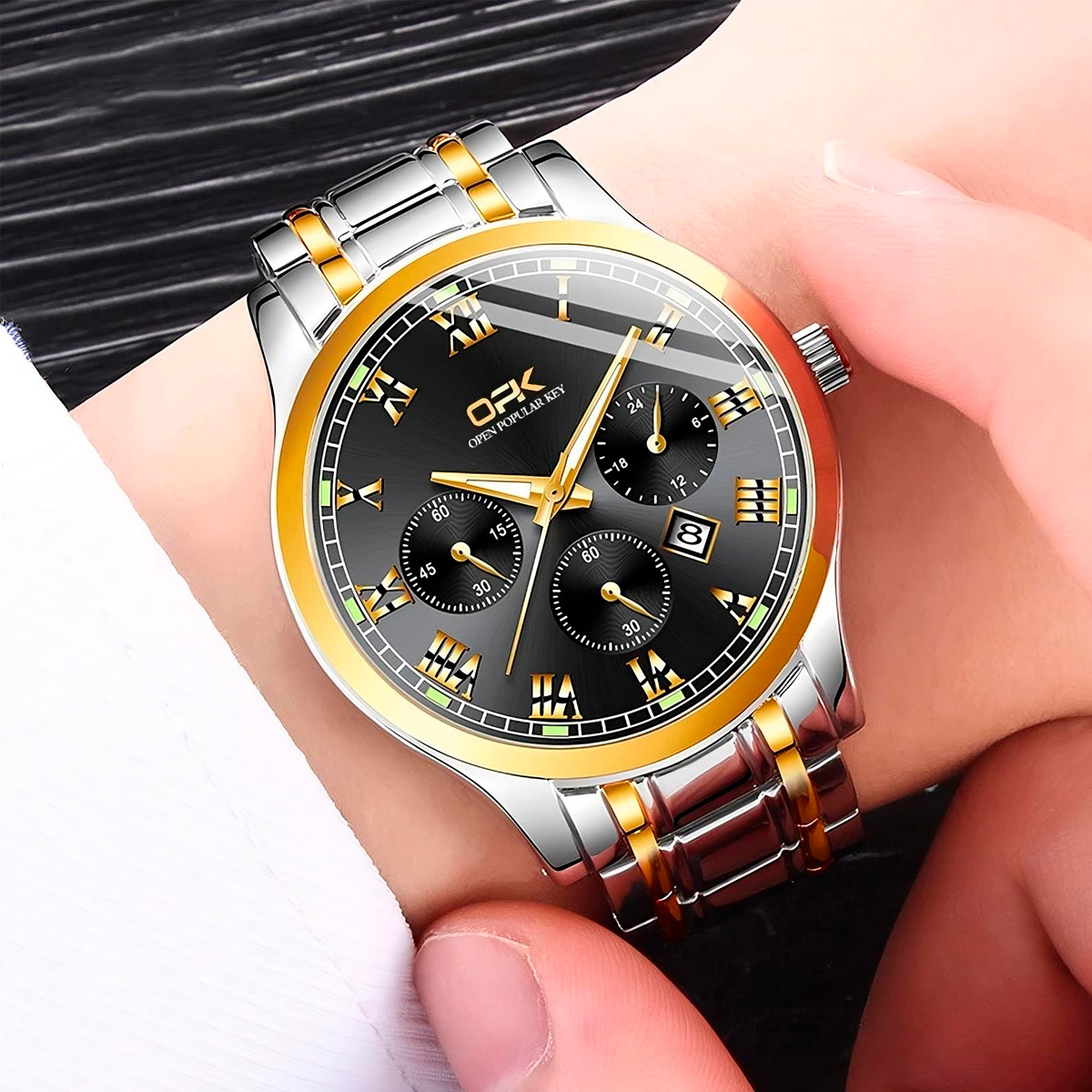 RELOJ PULSERA HOMBRE OPK 8119 ANALOGO EN ACERO INOXIDABLE - 2