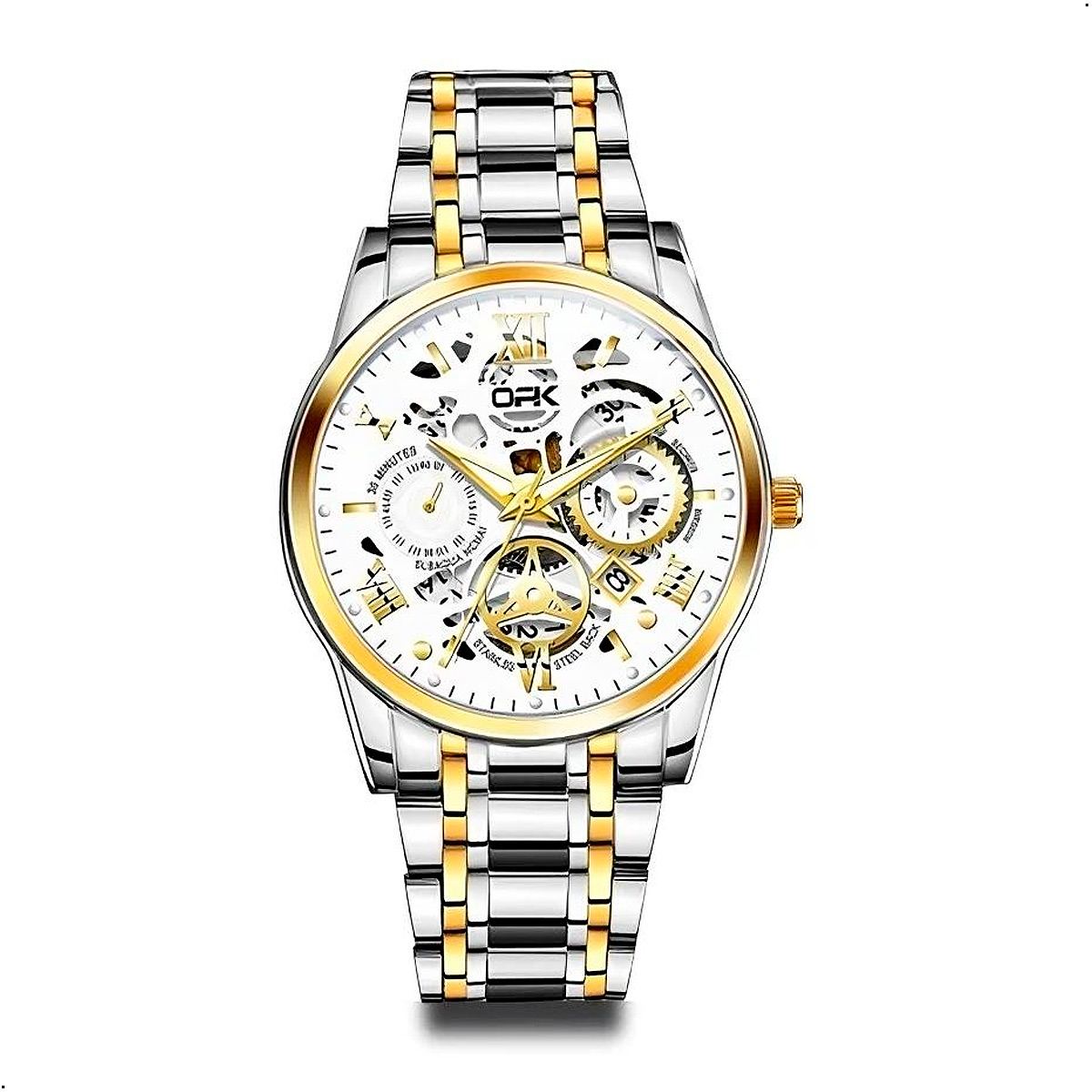 RELOJ CLÁSICO OPK 8135 ACERO INOXIDABLE PARA HOMBRE RESISTENTE AL AGUA - 1