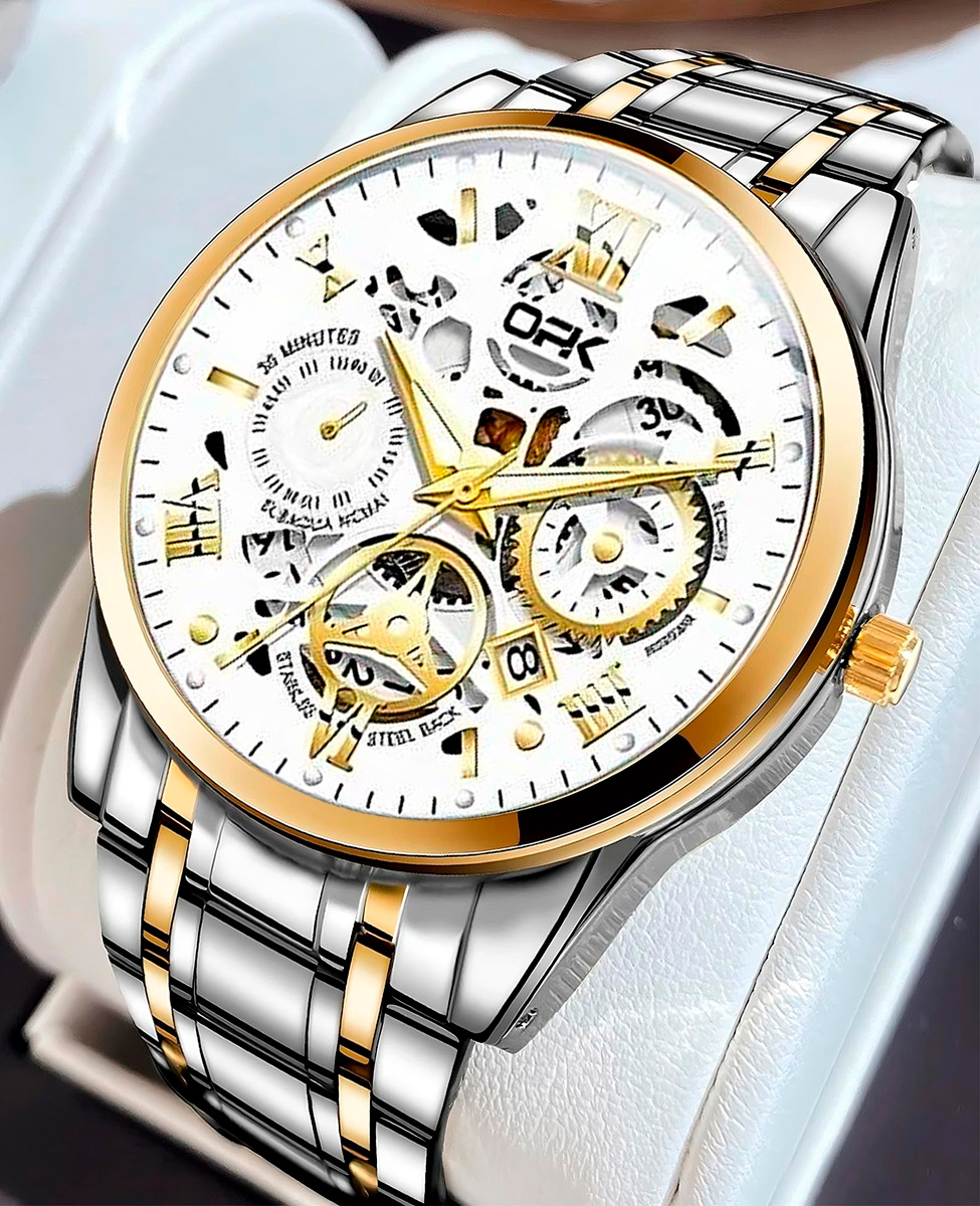 RELOJ CLÁSICO OPK 8135 ACERO INOXIDABLE PARA HOMBRE RESISTENTE AL AGUA - 2