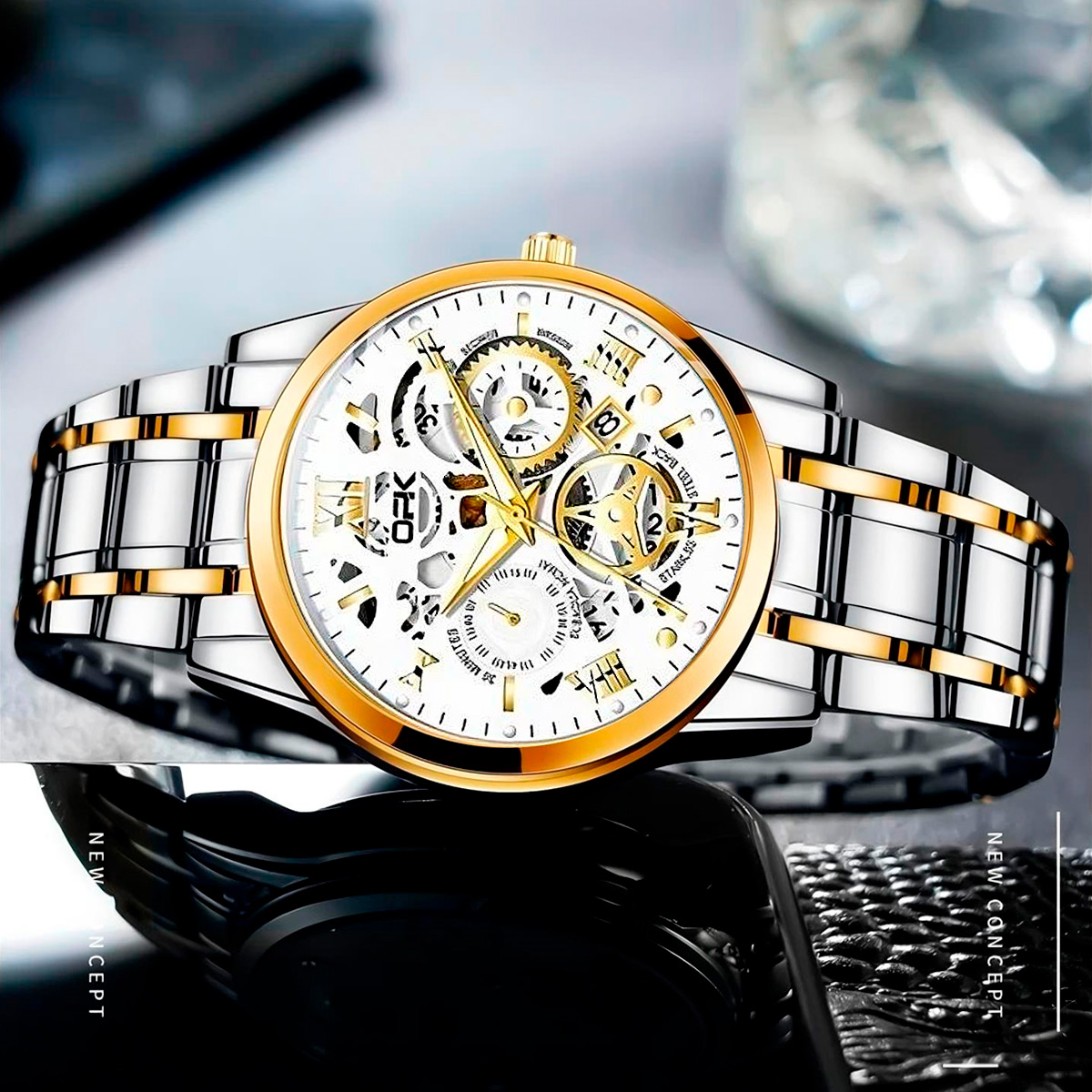 RELOJ CLÁSICO OPK 8135 ACERO INOXIDABLE PARA HOMBRE RESISTENTE AL AGUA - 7