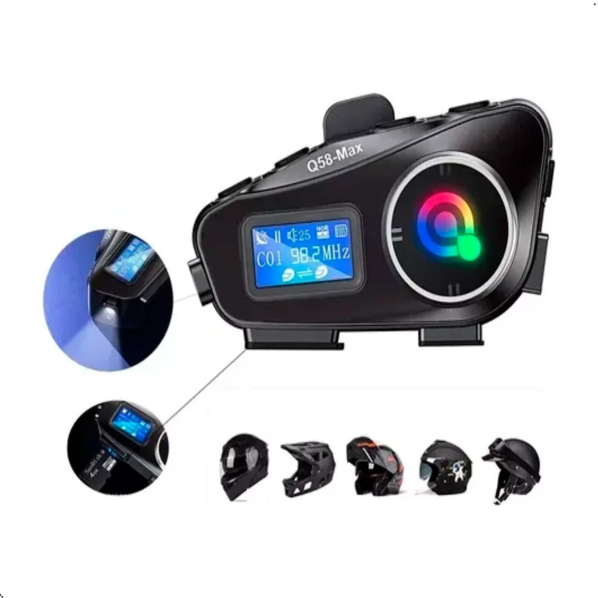 NTERCOMUNICADOR LANTUN Q58 MAX BLUETOOTH CASCO DE MOTO - 2