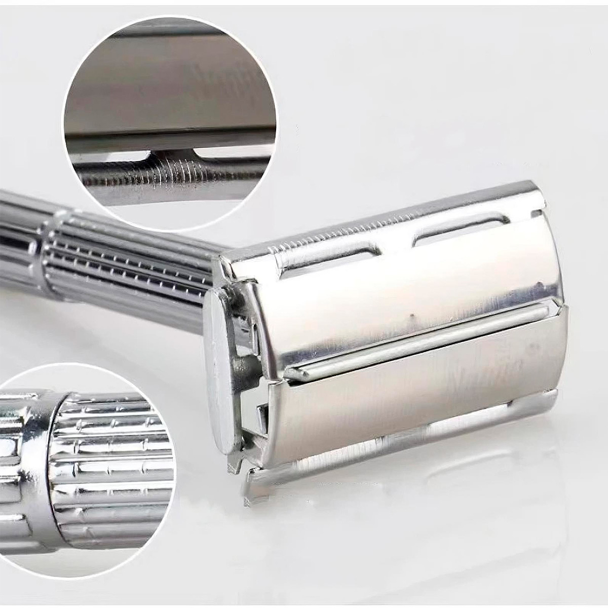 MAQUINA DE AFEITAR PARA HOMBRE CLÁSICO DE ACERO INOXIDABLE - 4