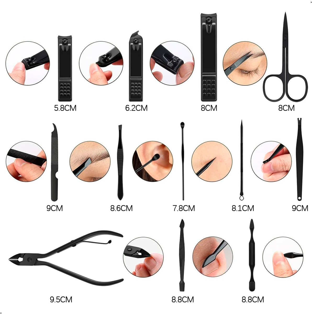 SET MANICURE PEDICURE ESTUCHE 12 EN 1 DE ACERO - 4