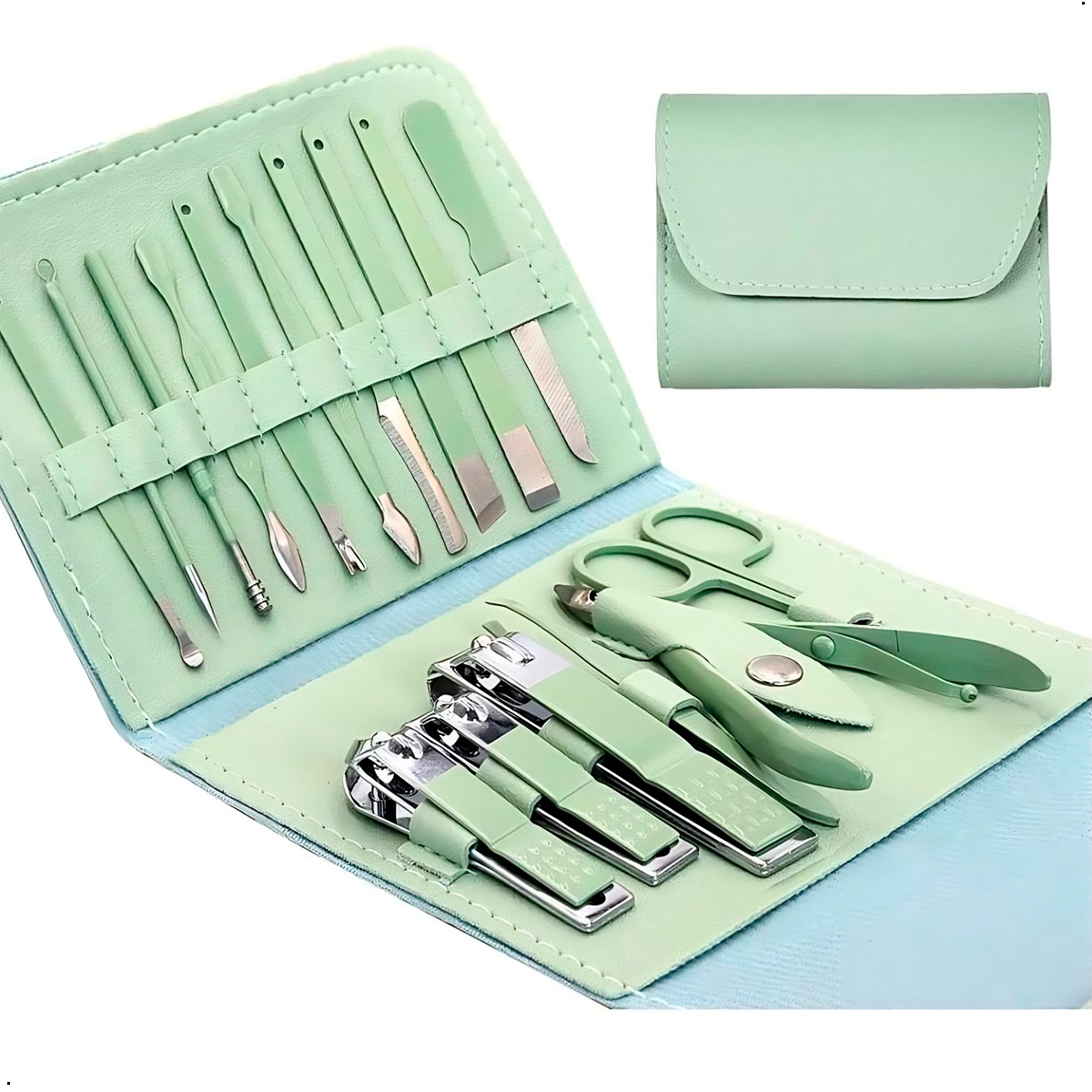 SET MANICURA PEDICURA EN ACERO INOXIDABLE 16 PIEZAS - 2