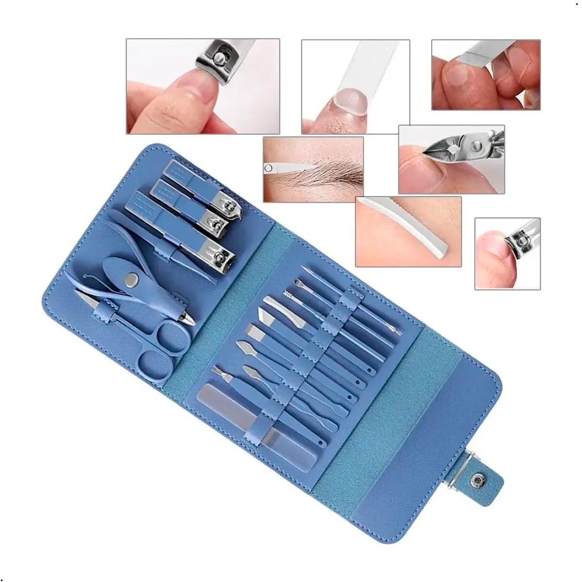 SET MANICURA PEDICURA EN ACERO INOXIDABLE 16 PIEZAS - 3