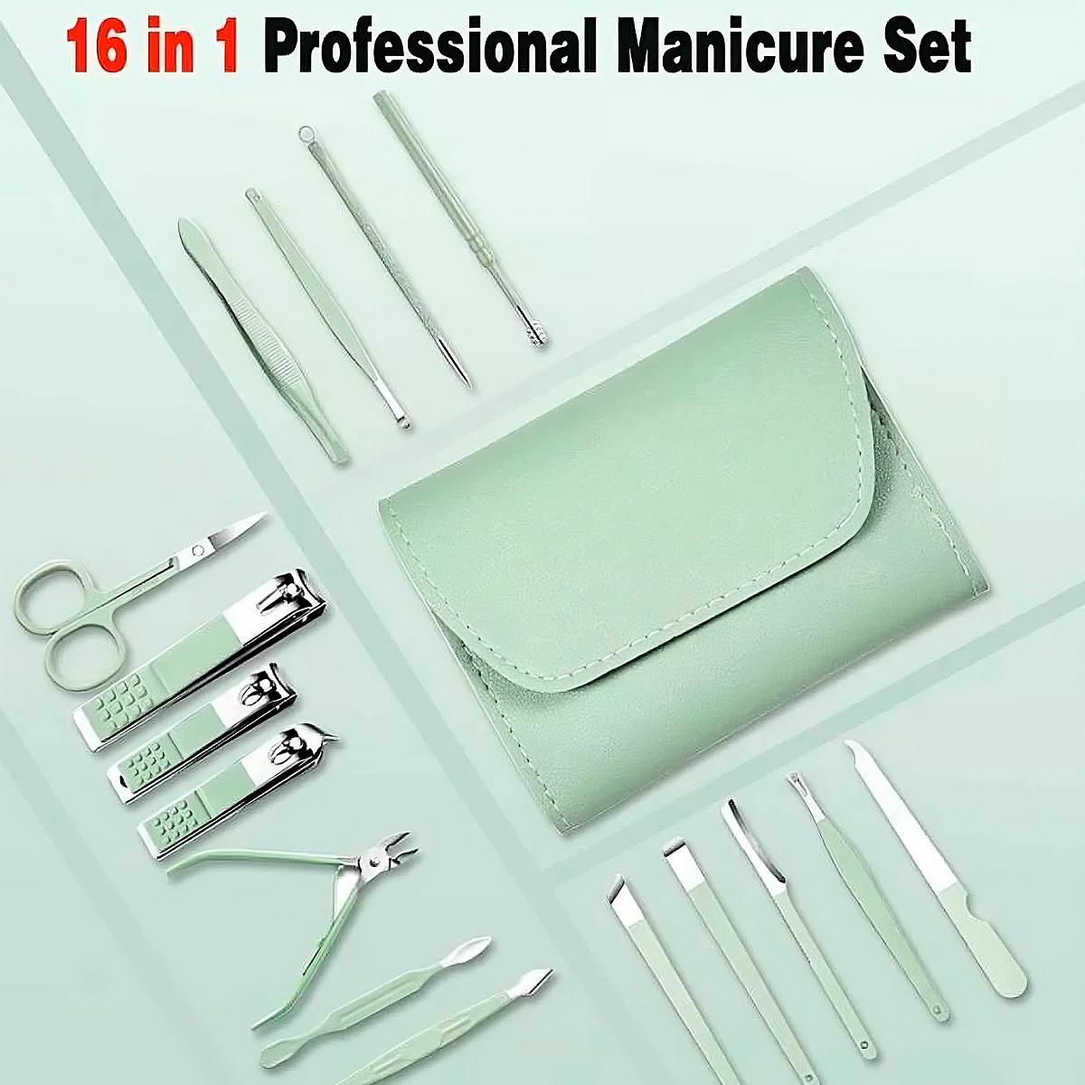 SET MANICURA PEDICURA EN ACERO INOXIDABLE 16 PIEZAS - 3