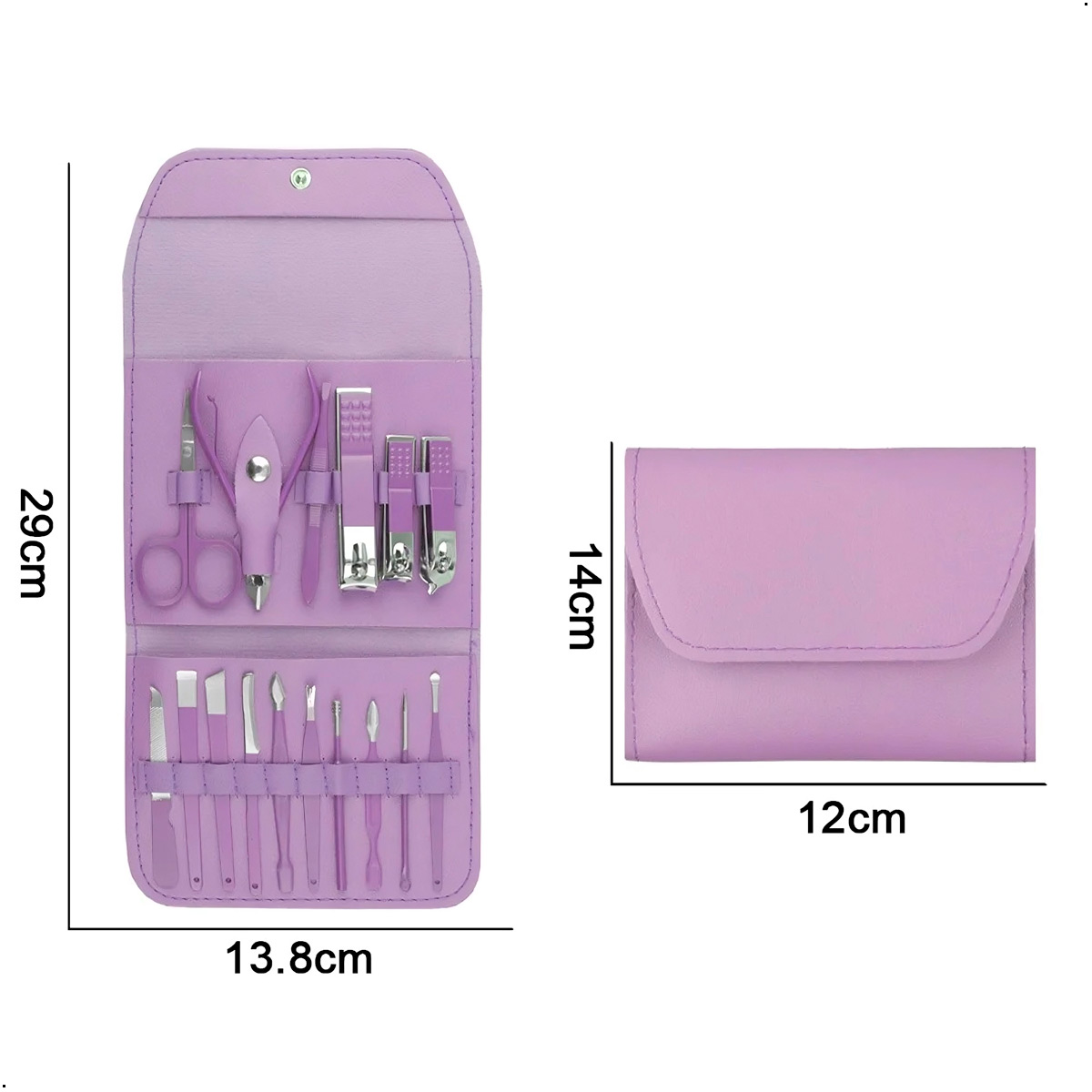 SET MANICURA PEDICURA EN ACERO INOXIDABLE 16 PIEZAS - 4