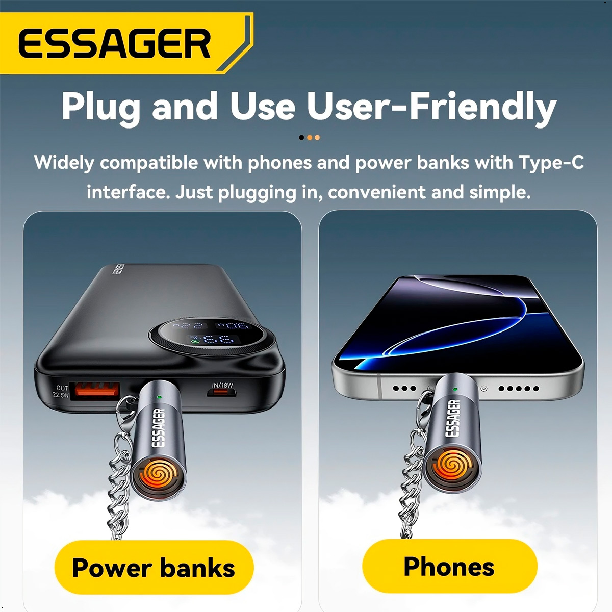 ENCENDEDOR ELECTRONIC ESSAGER CONECTOR TIPO C PARA CELULAR - 9