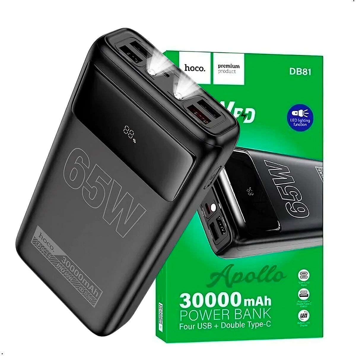 POWERBANK HOCO DB81 30000MAH FAST CHARGE 65W CARGA LAPTOP - 1