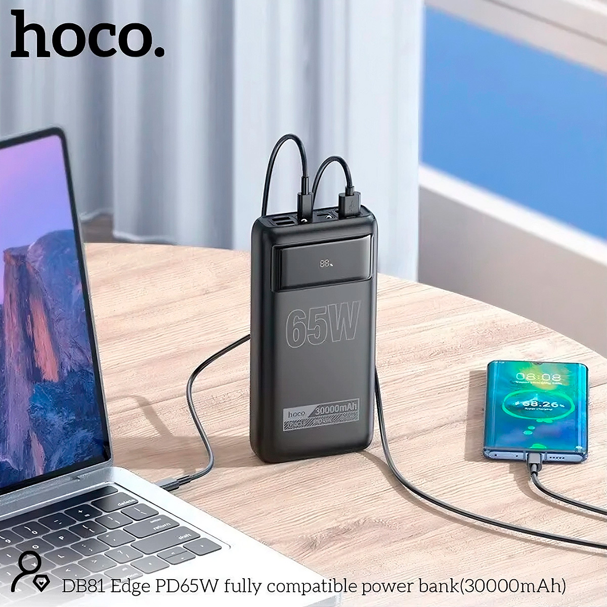 POWERBANK HOCO DB81 30000MAH FAST CHARGE 65W CARGA LAPTOP - 4