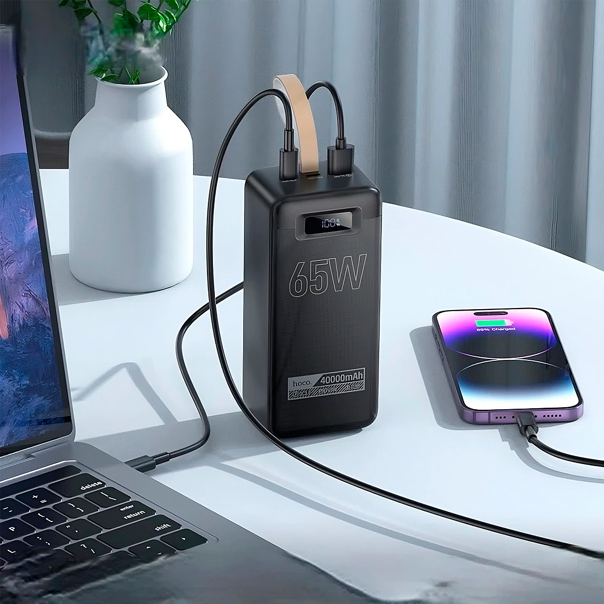POWER BANK HOCO DB82 PORTATIL 65W CARGA RAPIDA DE 40.000MAH - 5