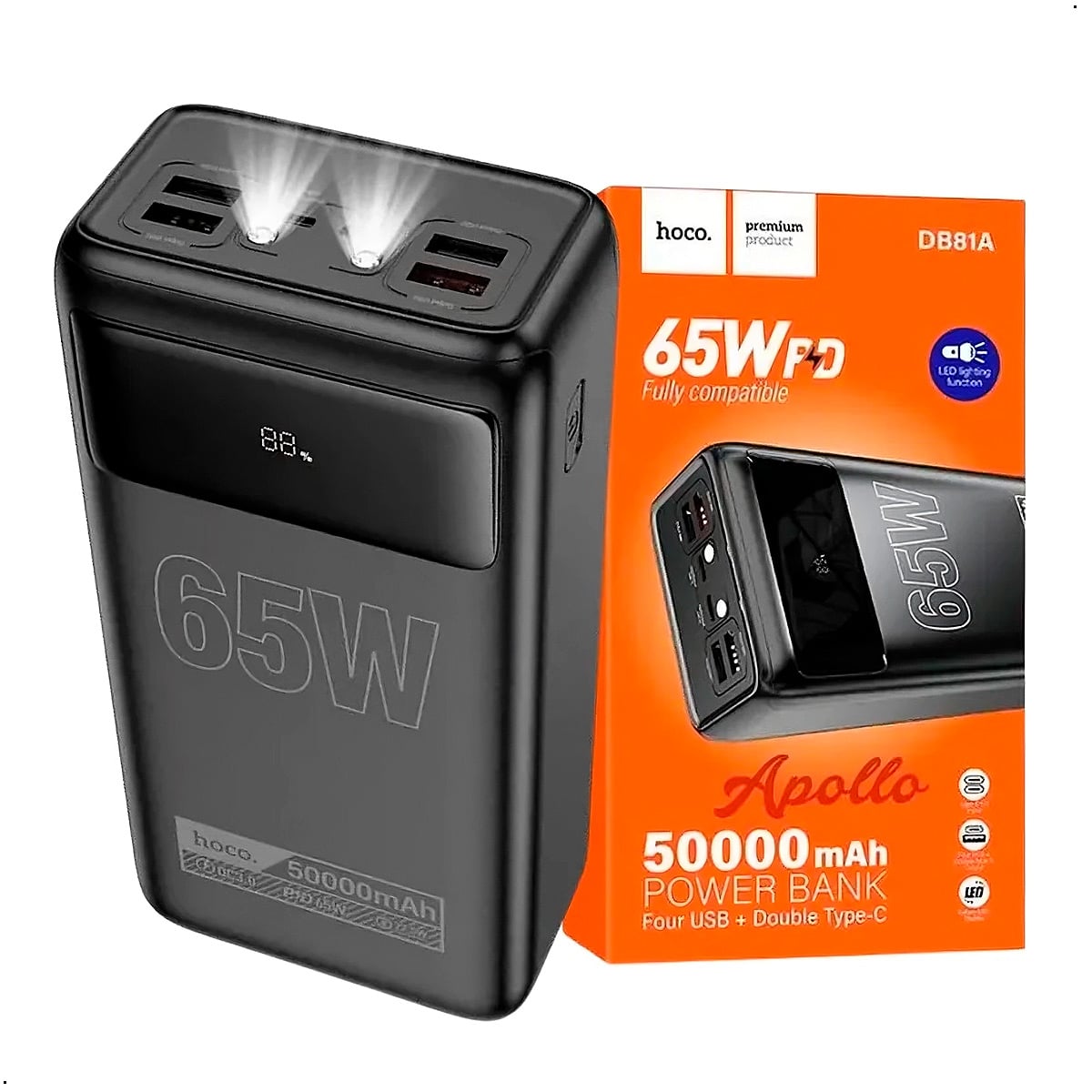 POWER BANK HOCO DB81A 50000 MAH CARGA RAPIDA 65W CARGA LAPTOP - 1