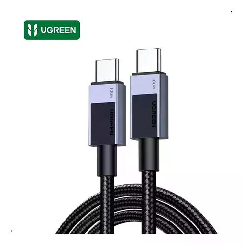 CABLE UGREEN 100W USB TIPO C NYLON TRENZADO 1 M NEGRO - 4