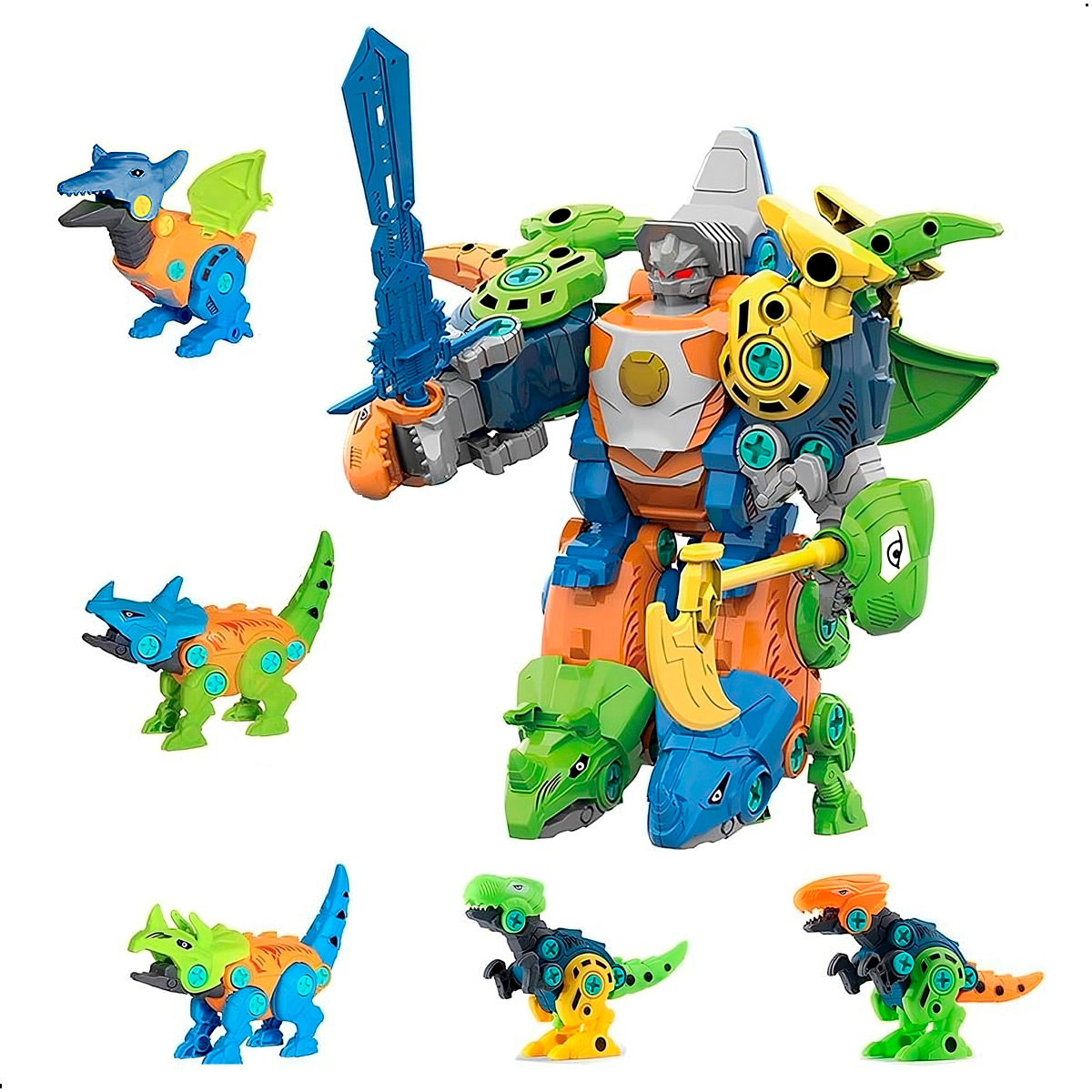 ROBOT DINOSAURIO, ANIMALES JUGUETE 5 EN 1 TRANSFORMACIÓN DINO ROBOT - 1
