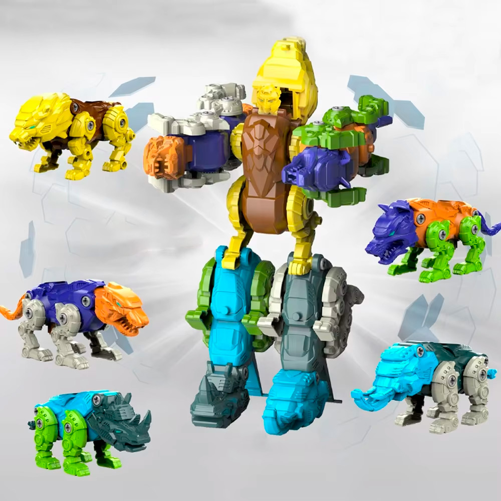 ROBOT DINOSAURIO, ANIMALES JUGUETE 5 EN 1 TRANSFORMACIÓN DINO ROBOT - 6
