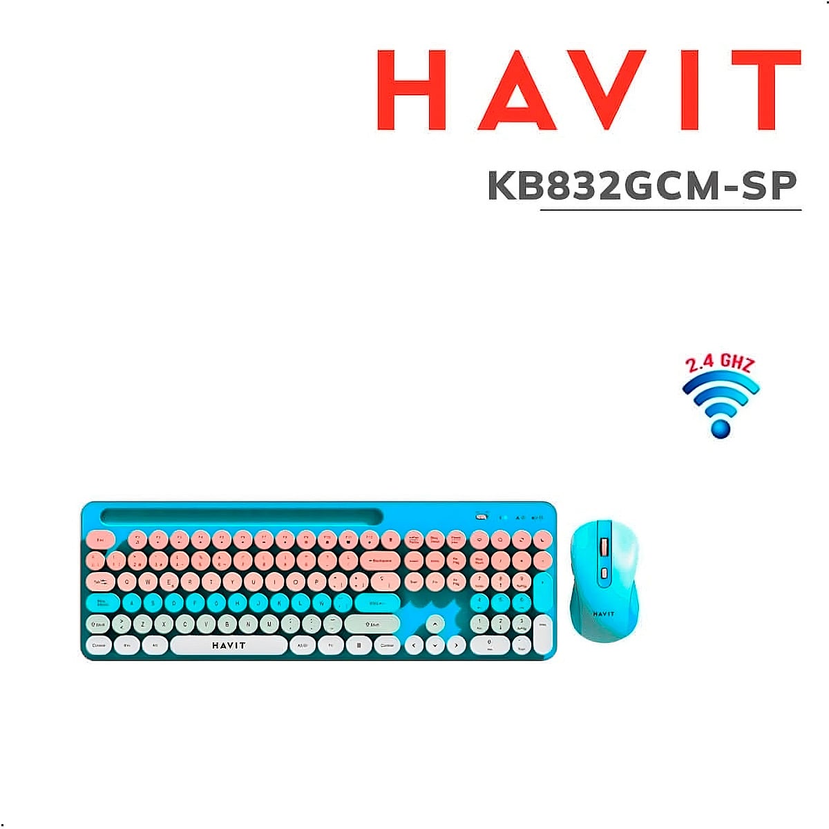 COMBO TECLADO Y MOUSE INALAMBRICO HAVIT KB832GCM-SP INALÁMBRICO - 1