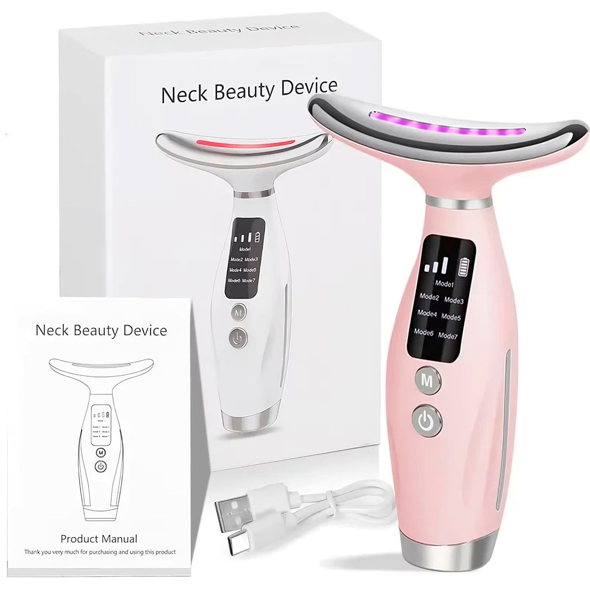 DISPOSITIVO FACIAL ANTIENVEJECIMIENTO 7 MODOS TERAPIA DE FOTONES LED DE 7 COLORES - 1