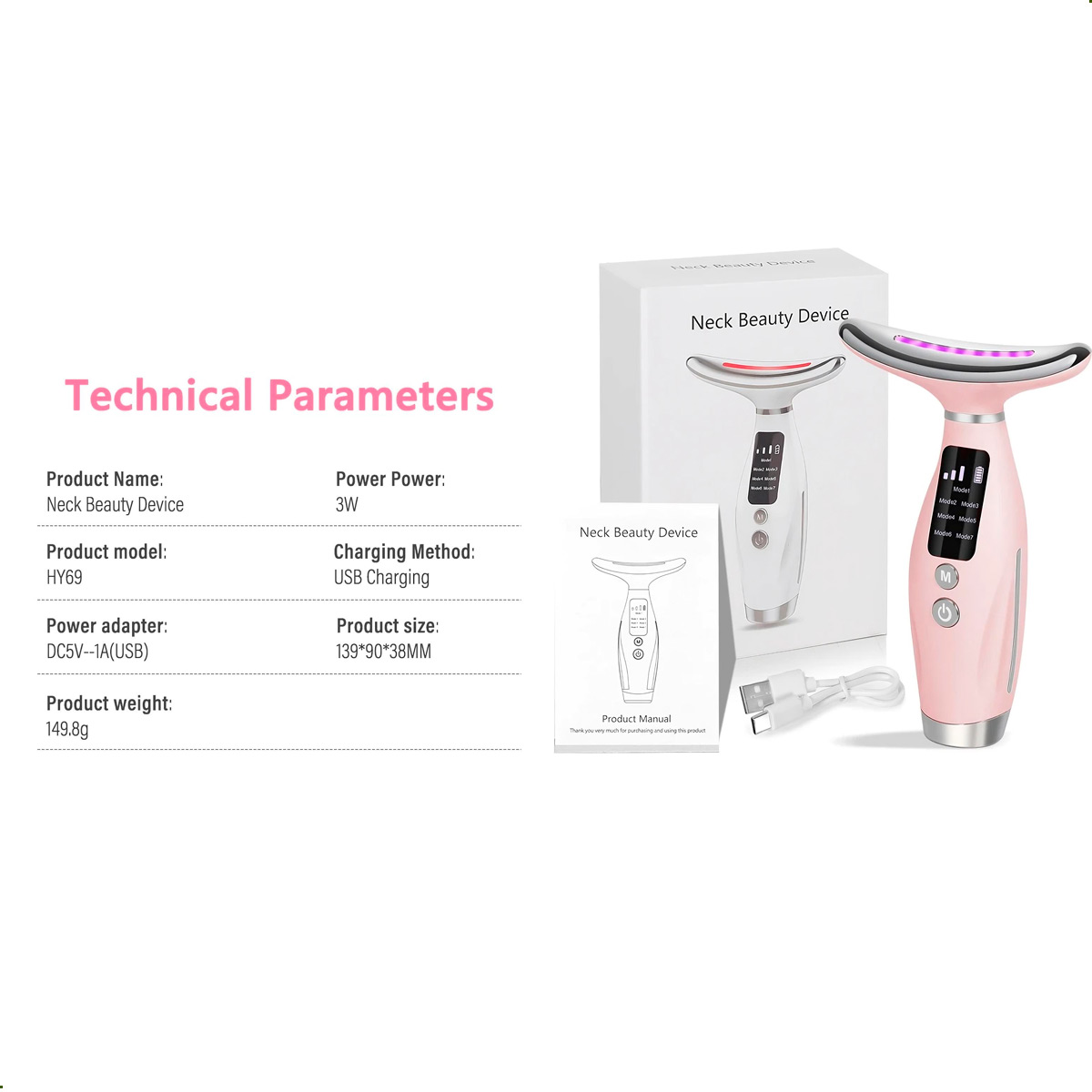 DISPOSITIVO FACIAL ANTIENVEJECIMIENTO 7 MODOS TERAPIA DE FOTONES LED DE 7 COLORES - 2