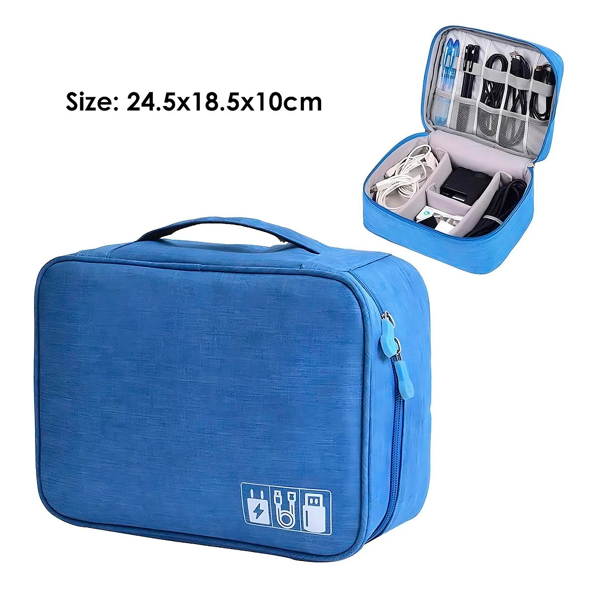 BOLSO ORGANIZADOR DE CABLES ACCESORIOS COMPUTO TECNOLOGIA TRABAJO VIAJE - 7