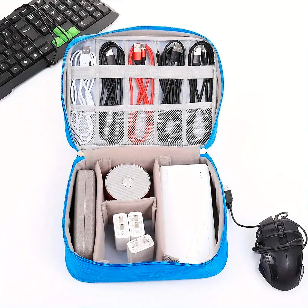 BOLSO ORGANIZADOR DE CABLES ACCESORIOS COMPUTO TECNOLOGIA TRABAJO VIAJE - 8