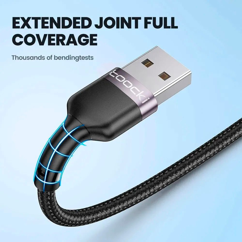 CABLE TOOCKI 3 EN 1 USB TIPO C IP MICRO CARGA RÁPIDA 100W - 8