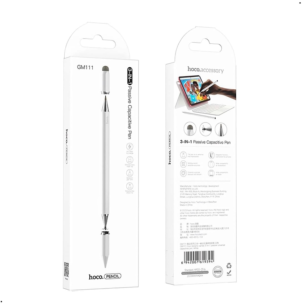 LÁPIZ DIGITAL TACTIL OPTICO PEN TOUCH 3 EN 1 HOCO GM111 - 1