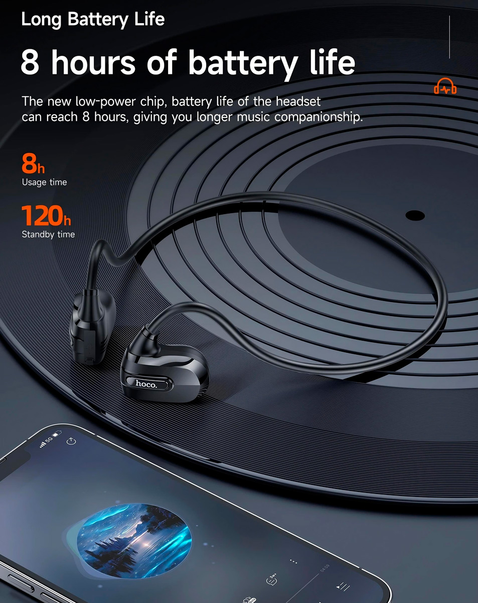 AURICULARES DEPORTIVOS HOCO ES63 BLUETOOTH 5.3 DURACION 8H - 6