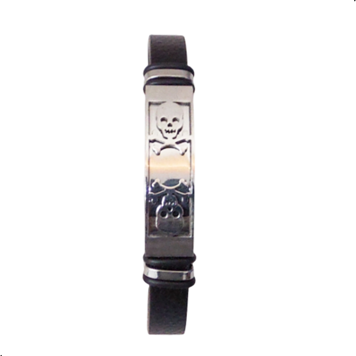 PULSERA CUERO DE MICROFIBRA CON ESCLAVA DE ACERO INOXIDABLE - 5