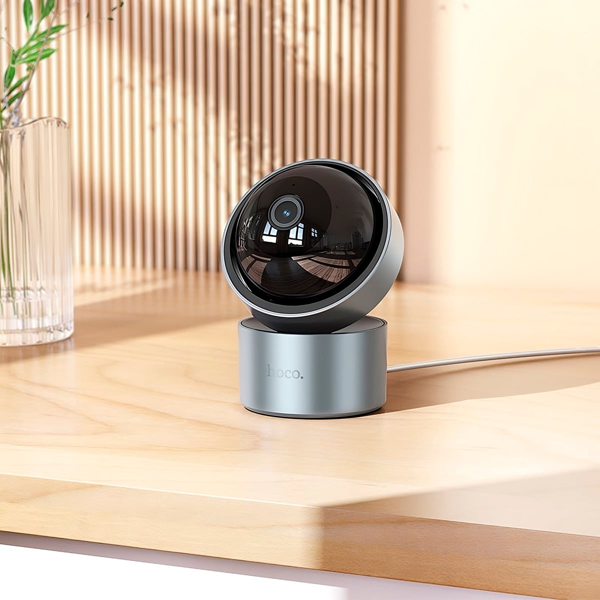 CÁMARA DE SEGURIDAD INTELIGENTE HOCO D5 FULL HD INFRARROJO GRIS - 5