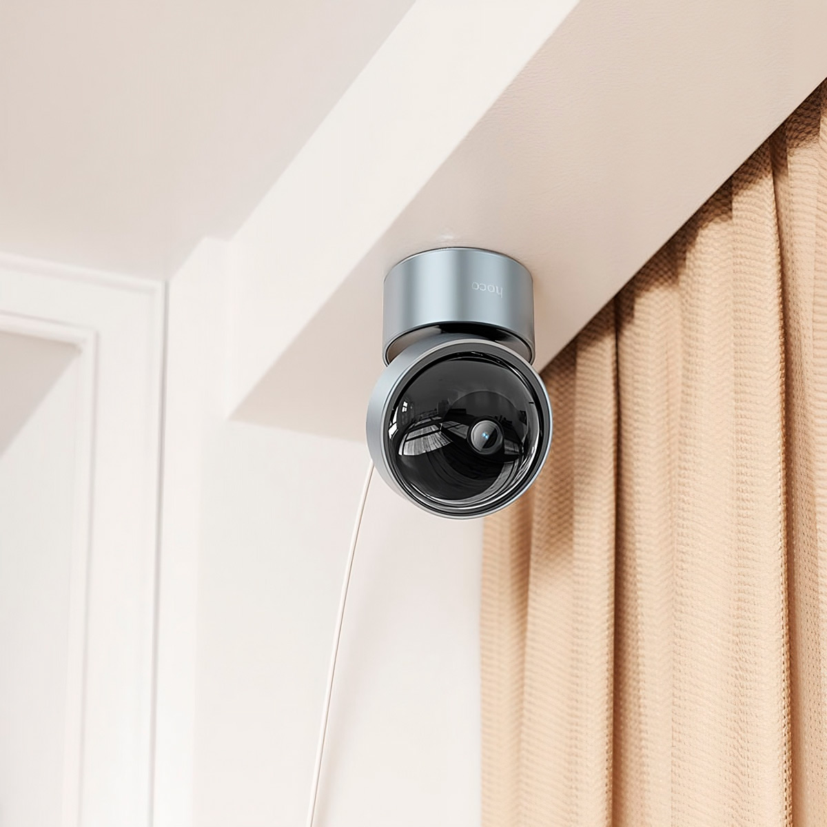 CÁMARA DE SEGURIDAD INTELIGENTE HOCO D5 FULL HD INFRARROJO GRIS - 6