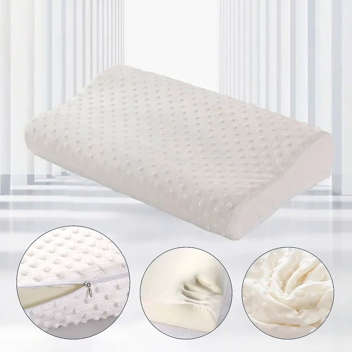 PACK X1 ALMOHADA ORTOPÉDICA CERVICAL MEMORY PILLOW BLANCO - 3