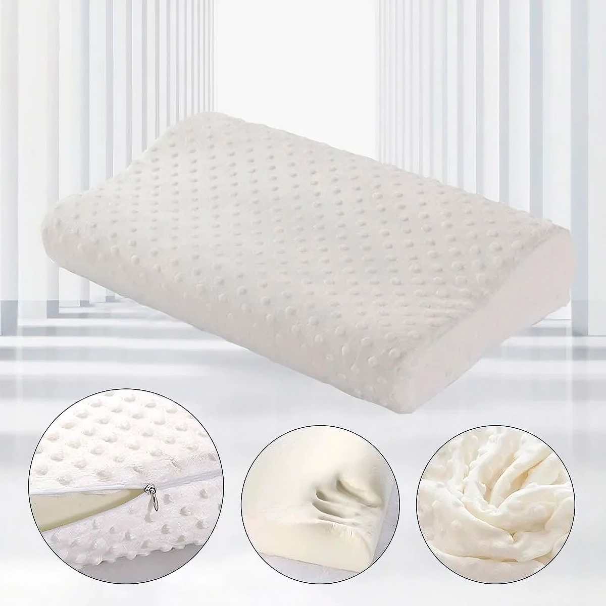 PACK X4 ALMOHADA ORTOPÉDICA CERVICAL MEMORY PILLOW BLANCO - 3