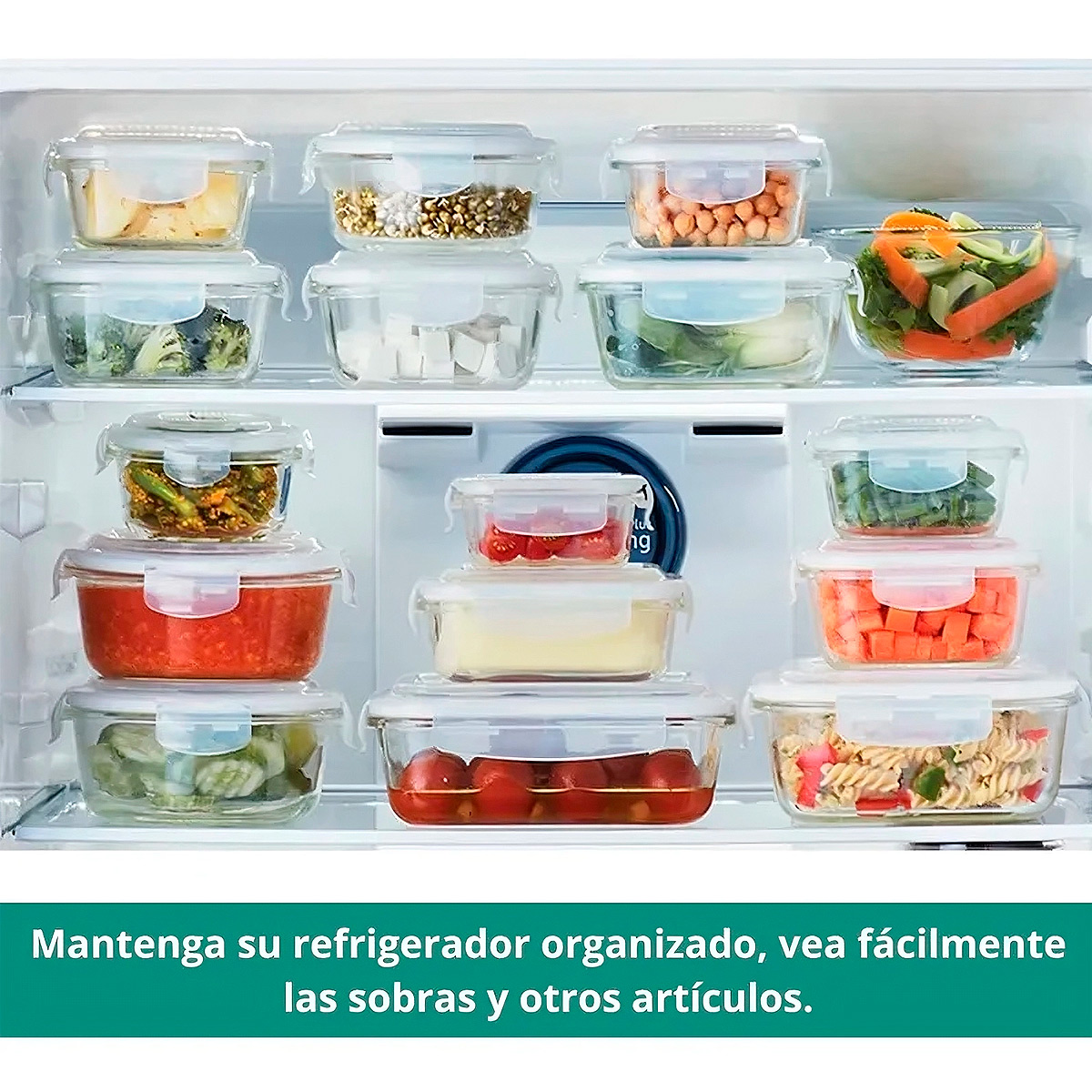 SET TÁPERES 3 EN 1 DE VIDRIO CON TAPA PLÁSTICA HERMÉTICA VIDRIO - 4