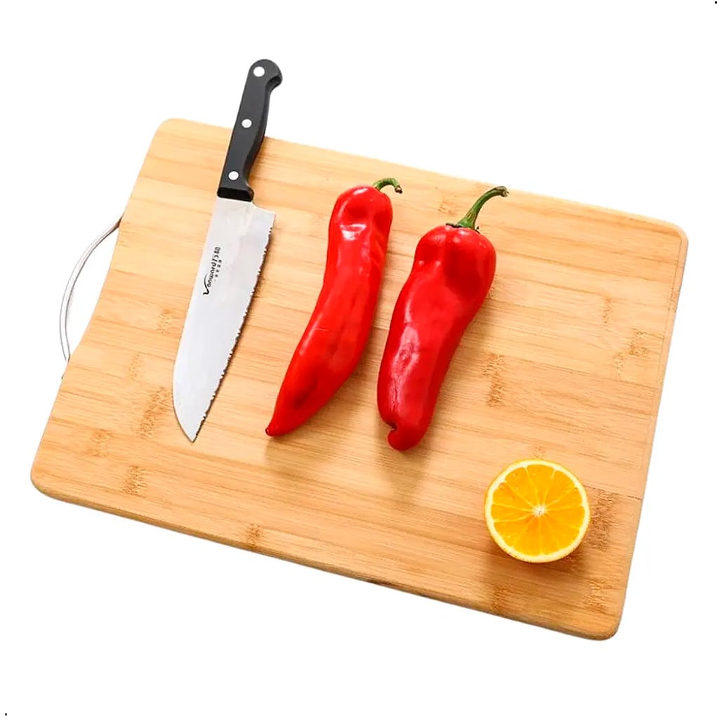 TABLA DE PICAR DE BAMBOO PARA COCINA 25CM X 35CM RECTANGULAR - 4