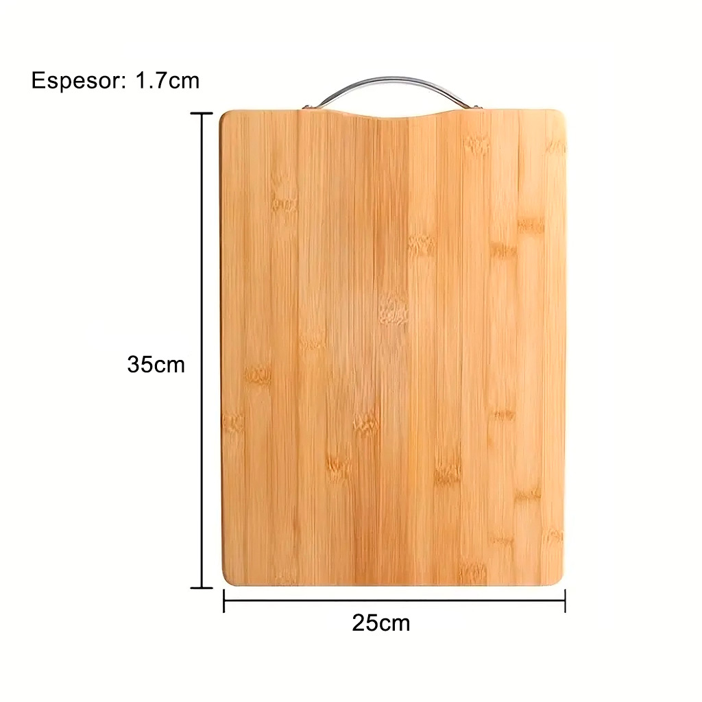 TABLA DE PICAR DE BAMBOO PARA COCINA 25CM X 35CM RECTANGULAR - 9