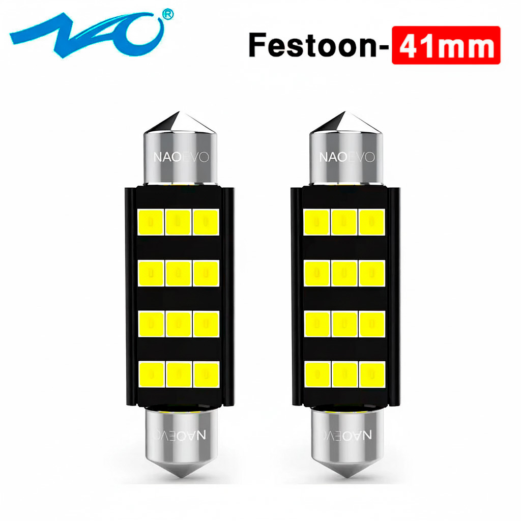 LUCES LED NAOEVO DE SALON INTERIOR AUTO FESTOON CANBUS CONECTOR C5W - 1