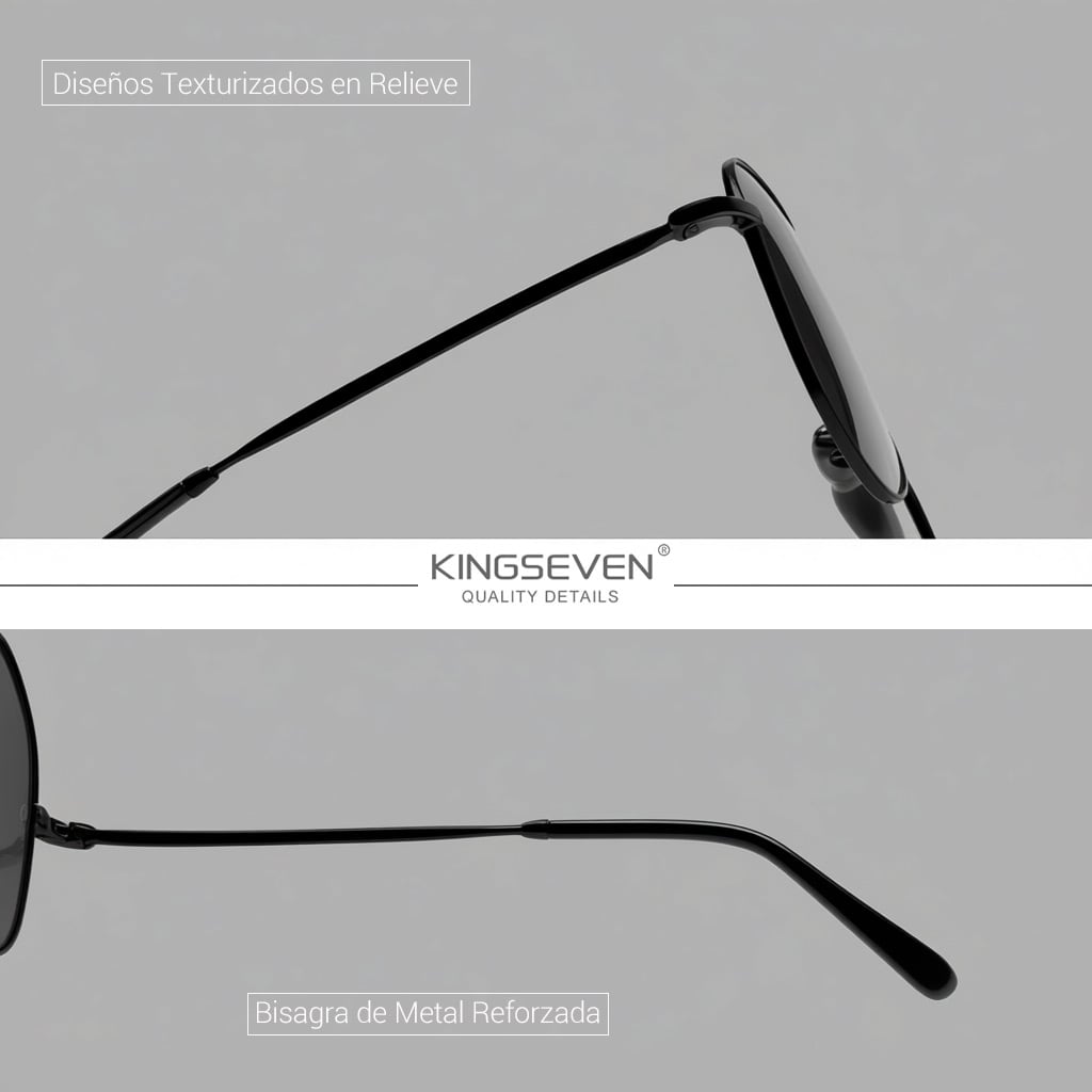 KINGSEVEN AVIADOR LENTES DE SOL POLARIZADO PROTECCION UV400 - 3