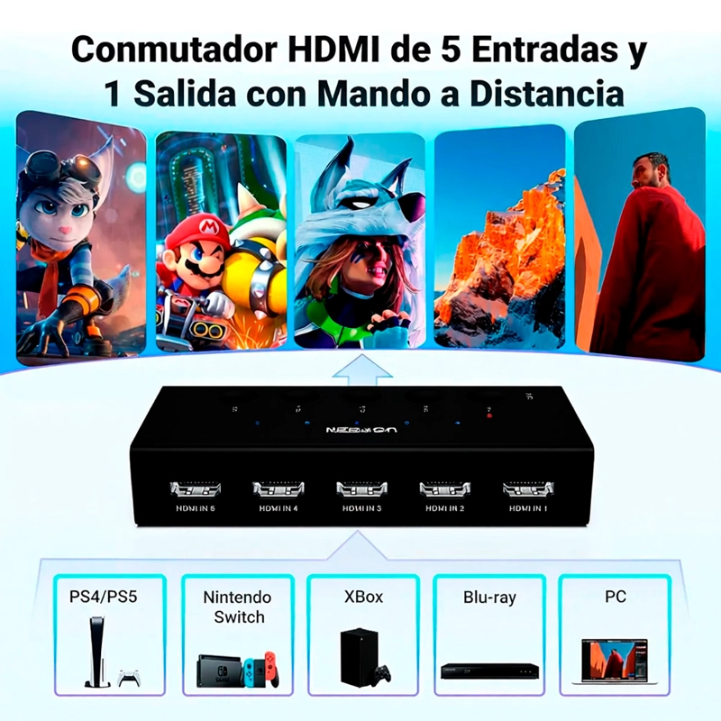UGREEN CM568 ADAPTADOR HDMI SWITCH 5 EN 1 4K@60HZ - 2