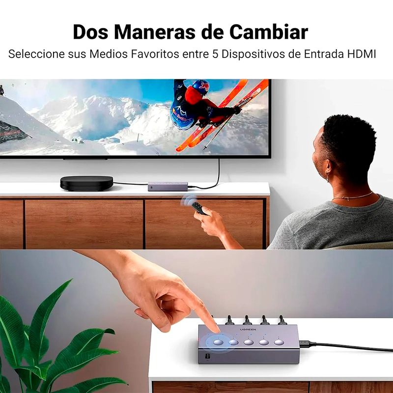 UGREEN CM568 ADAPTADOR HDMI SWITCH 5 EN 1 4K@60HZ - 3