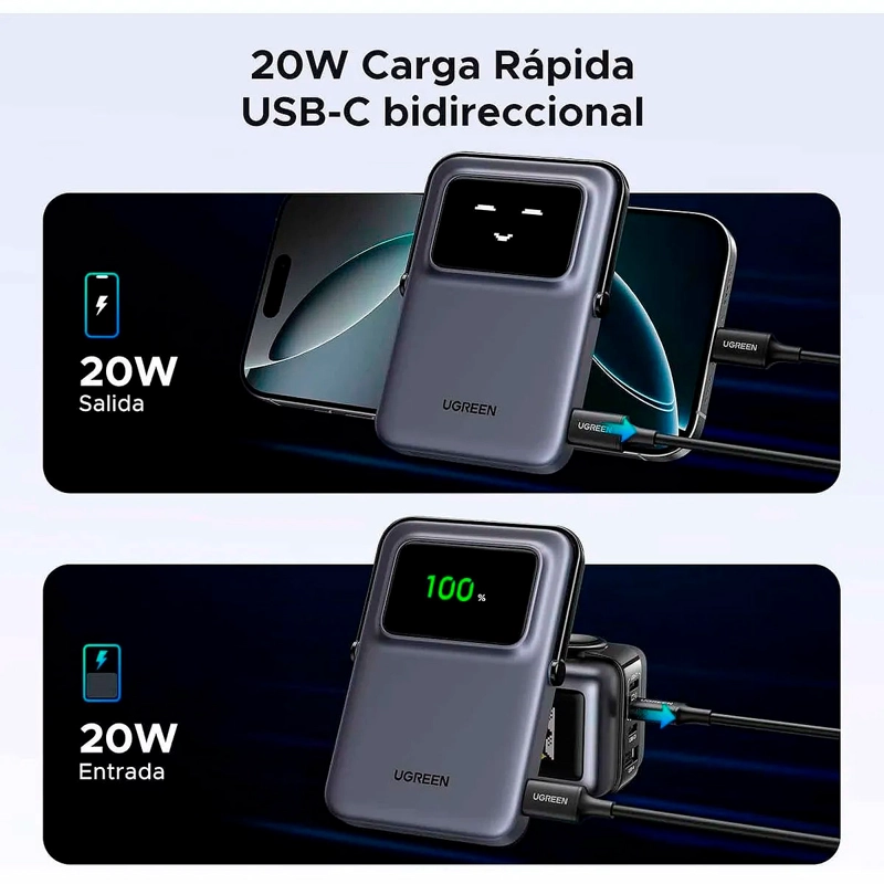 UGREEN PB571 POWER BANK INALAMBRICO MAGNETICO 5000 MAH 20W - 2