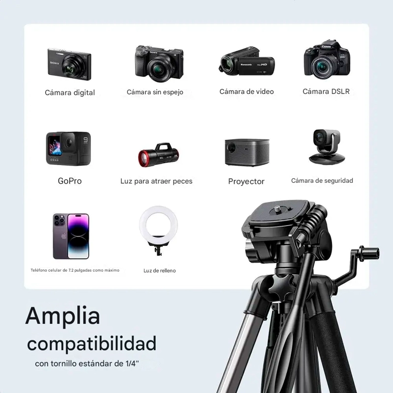 UGREEN LP661 TRIPODE PROFESIONAL PARA CAMARA CELULAR 1.75M - 9