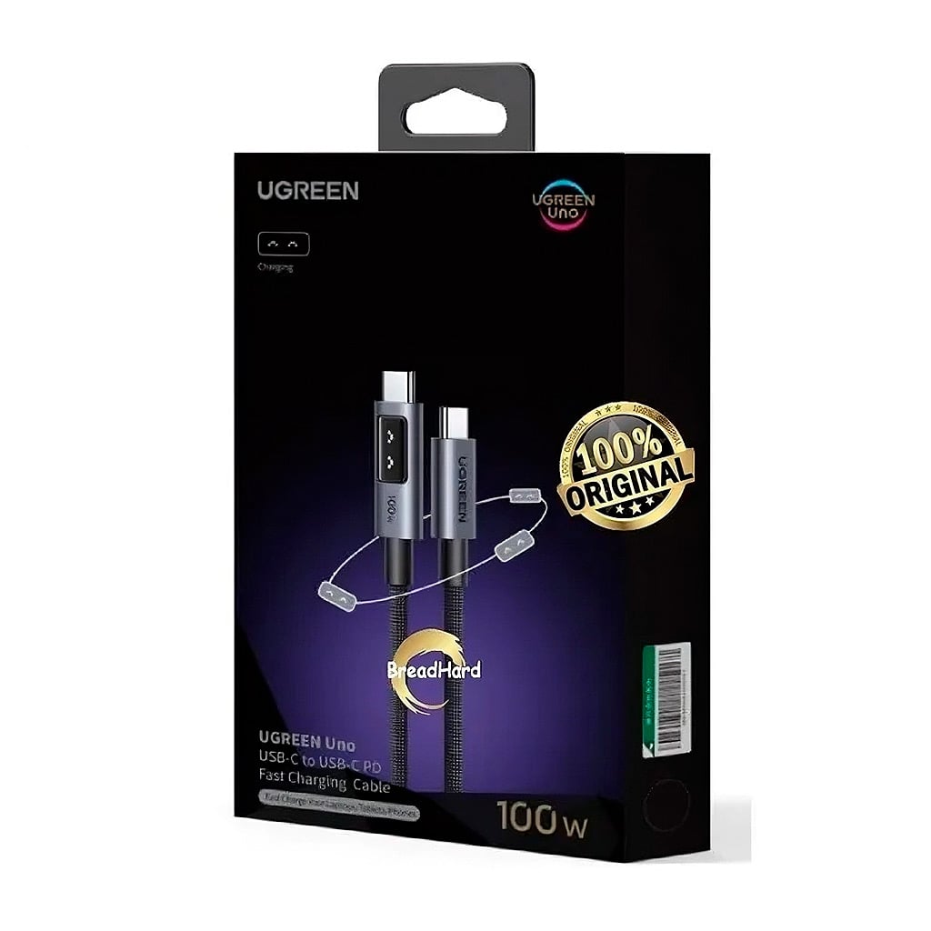 UGREEN L509 CABLE CARGA RAPIDA 100W USB C A USB C CON PANTALLA 1M - 3