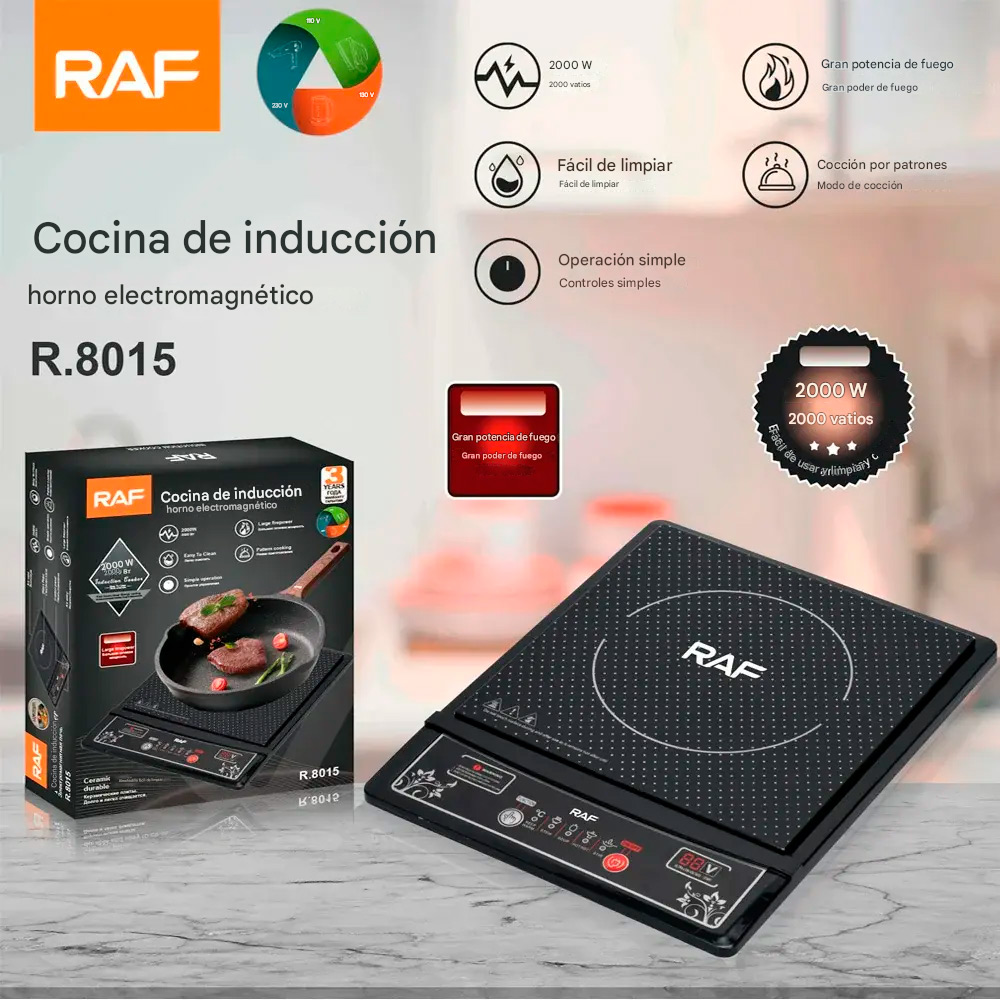 RAF R.8015 COCINA DE INDUCCIÓN 1 HORNILLA PANTALLA LED 2000W - 6