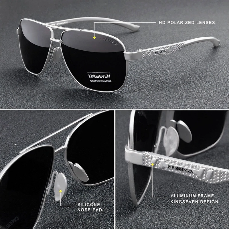LENTES DE SOL GAFAS KINGSEVEN 7188 AVIADOR PROTECCION UV400 UNISEX - 3