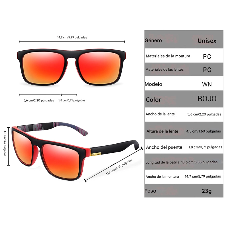 LENTES DE SOL POLARIZADO PROTECCION UV 400 SPORT UNISEX - 2