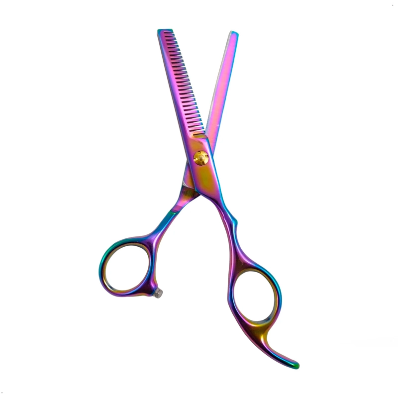 COMBO TIJERA PROFESIONAL PELUQUERIA DE CORTE,PULIR Y NAVAJA TORNASOLADO - 10