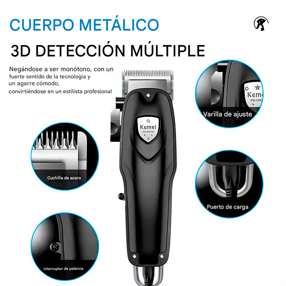 MAQUINA KEMEI KM-CW20 PARA CORTE PELO MASCOTAS RECARGABLE - 6